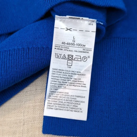 Banana Republic Royal Blue Silk Cashmere Sweater Large NWT - Picture 6 of 8
